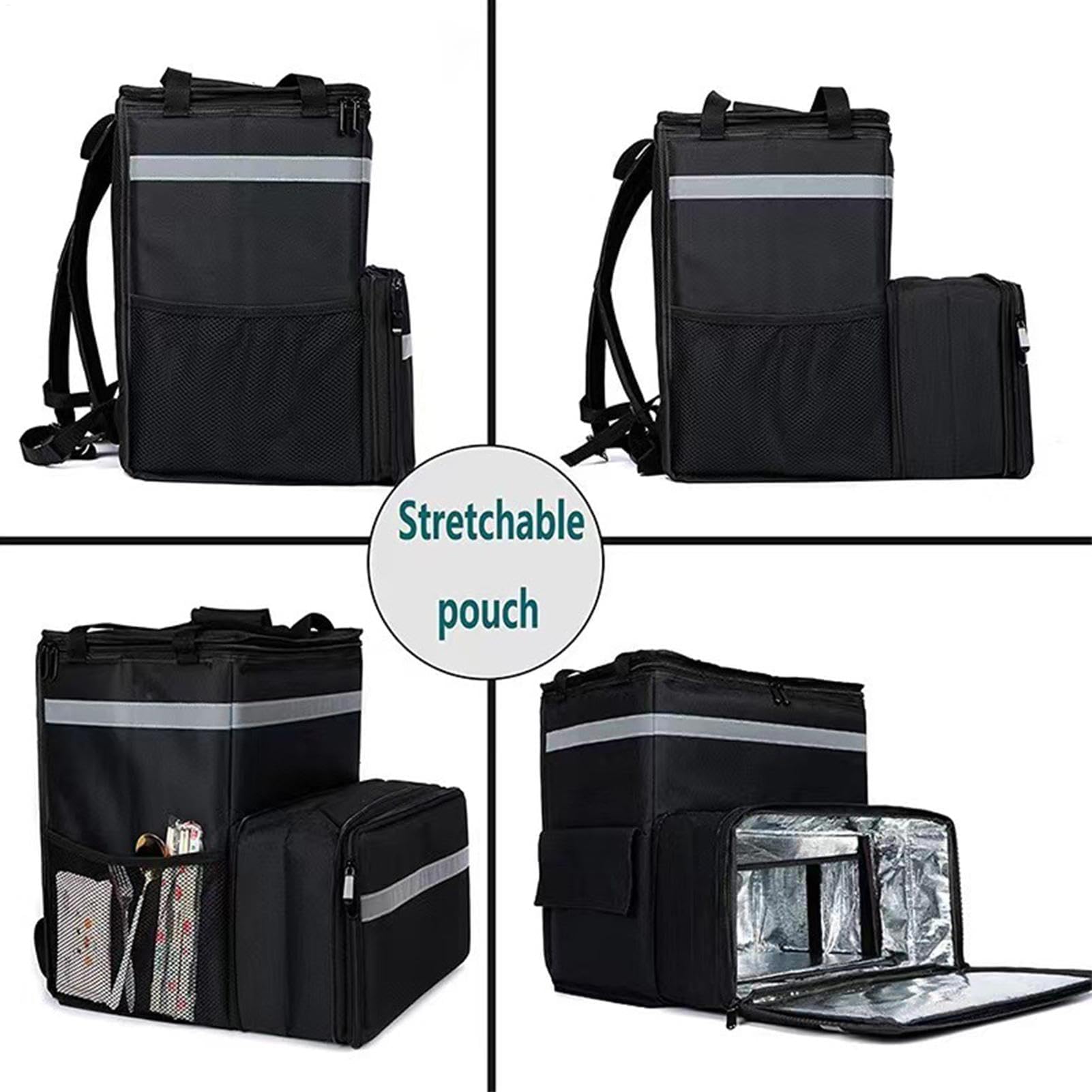 Mochila térmica for Entrega de Comida, Bolsa térmica Grande con Compartimentos for Compras, Camping, Uber Eats y DoorDash.