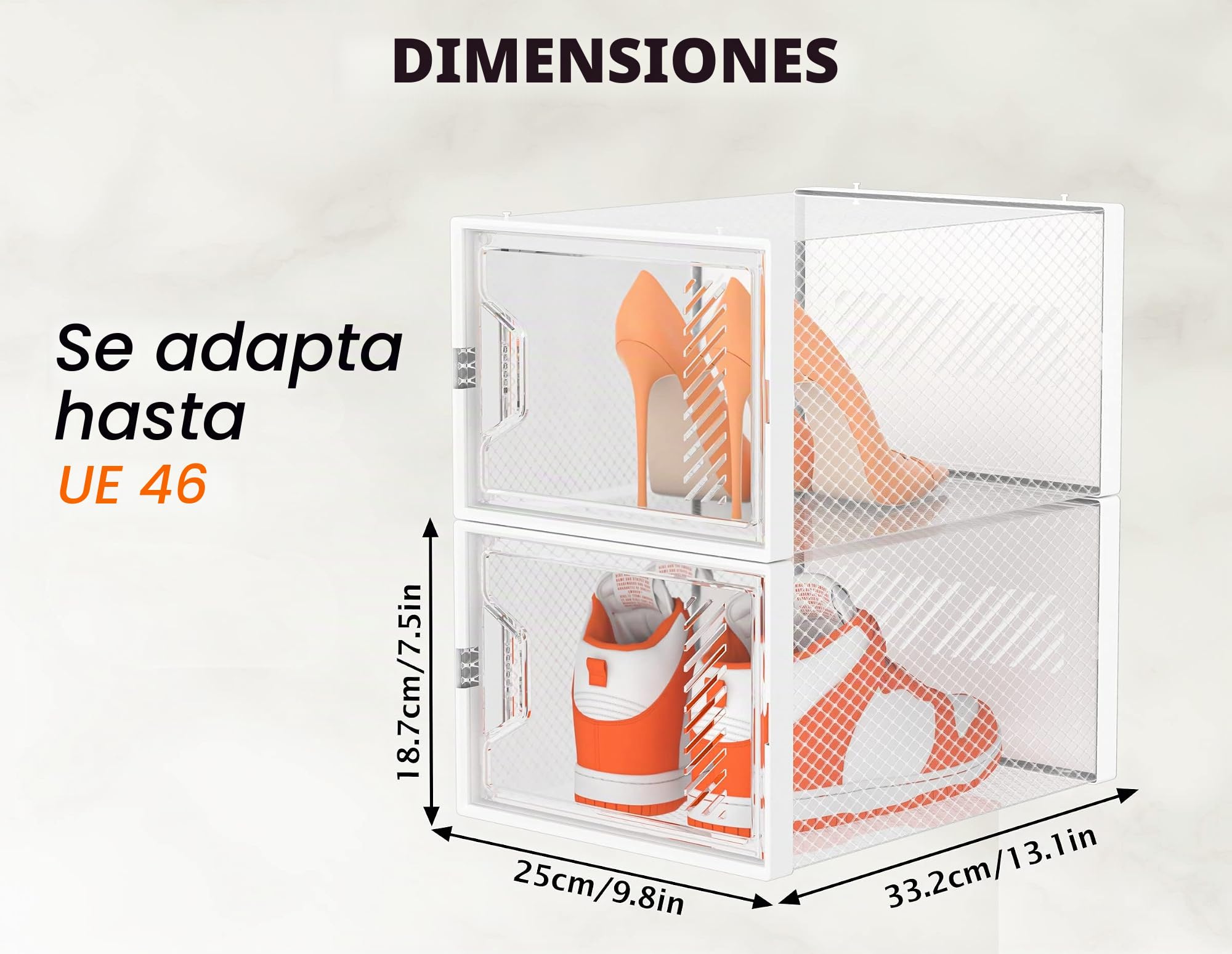SIMPDIY 24 pcs Cajas de Zapatos, Cajas de Almacenamiento de Zapatos de Plástico Transparente Apilables, Contenedores Organizadores de Zapatos con tapas para Mujeres/Hombres 35x25x18.7cm