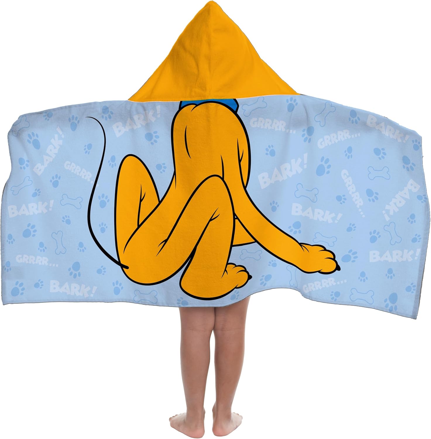 Jay Franco Kids Hooded Towel – 22" x 51" Super Soft Bath Wrap with 3D Hood, Beach, Pool & Travel, Official Licensed Product, Blue - Mickey and Friends Pluto