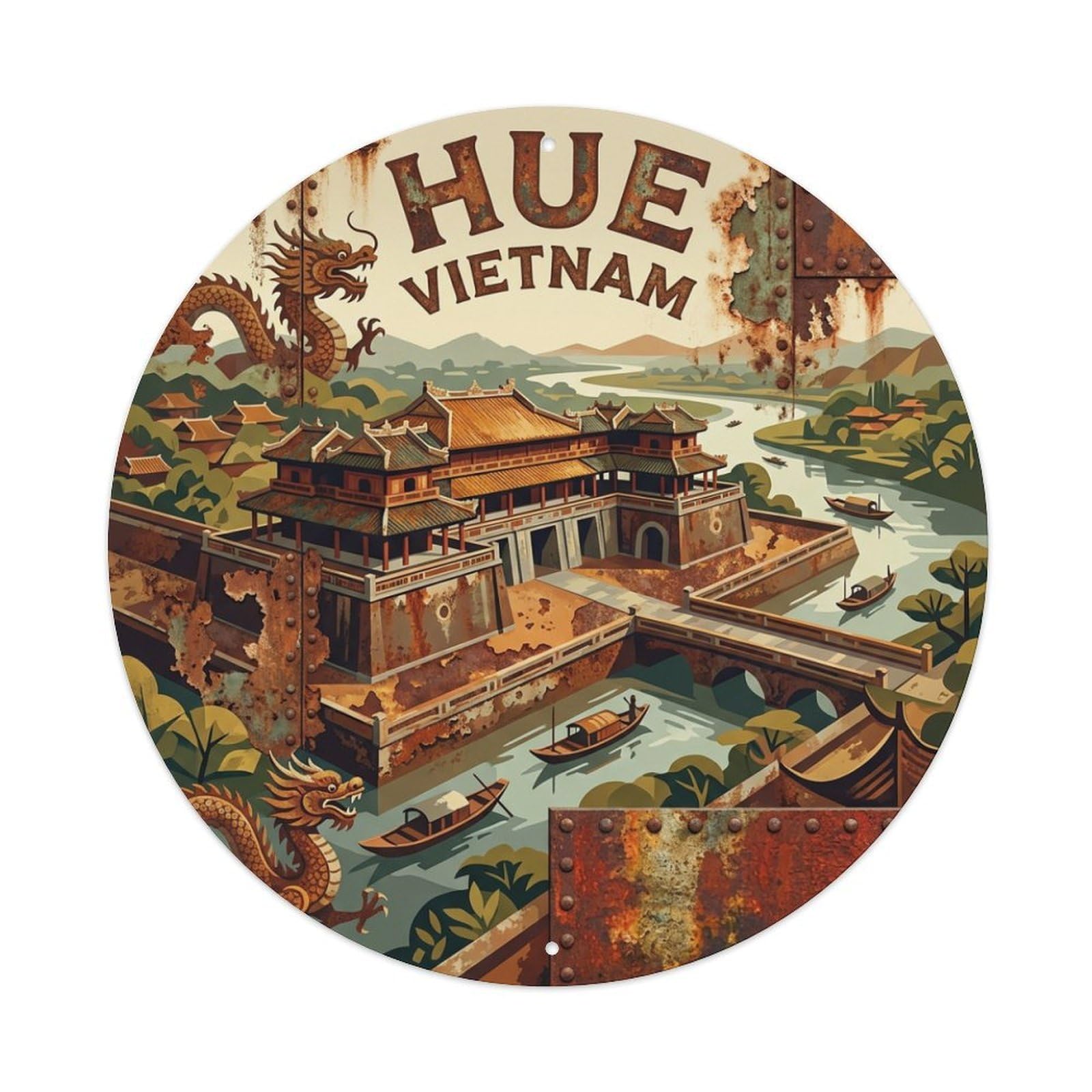 Travel Vintage Vietnam Hue Metal Tin Sign
