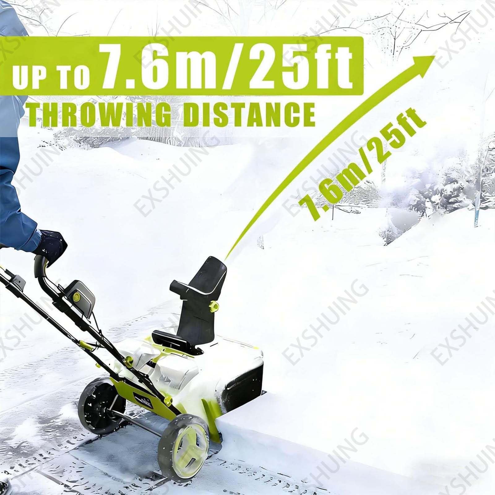 Quitanieves Inalámbrico, Herramienta Eléctrica Silenciosa De 3500 W para Quitar Nieve, para Uso Residencial, con Un Recorrido De 50 Cm Y Una Profundidad De Limpieza De 25 Cm