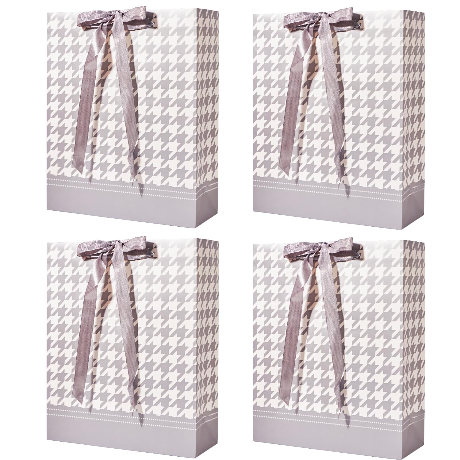 Gift Bag for Presents,4 Pack 12.6'' Large Size Paper Bags with Ribbon Handle for Birthday,Christmas,Graduation,Anniversary, Wedding,Mother's day,ALL OCCATION