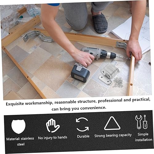 Miniatura 5 de Soporte de estante cromado 22 unids acero inoxidable placa de ángulo recto soportes de metal para madera plana