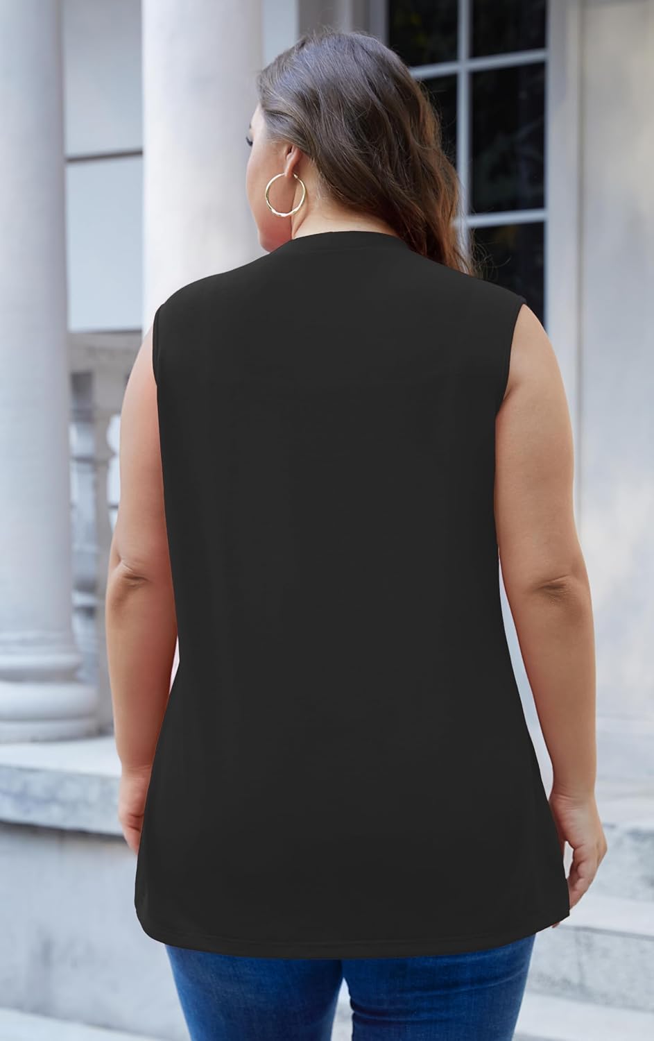 TIANZHU Women's Sweater Vest Plus Size Sleeveless Lightweight Open Front Knit Cardigan Casual Loose Sweaters with Pockets