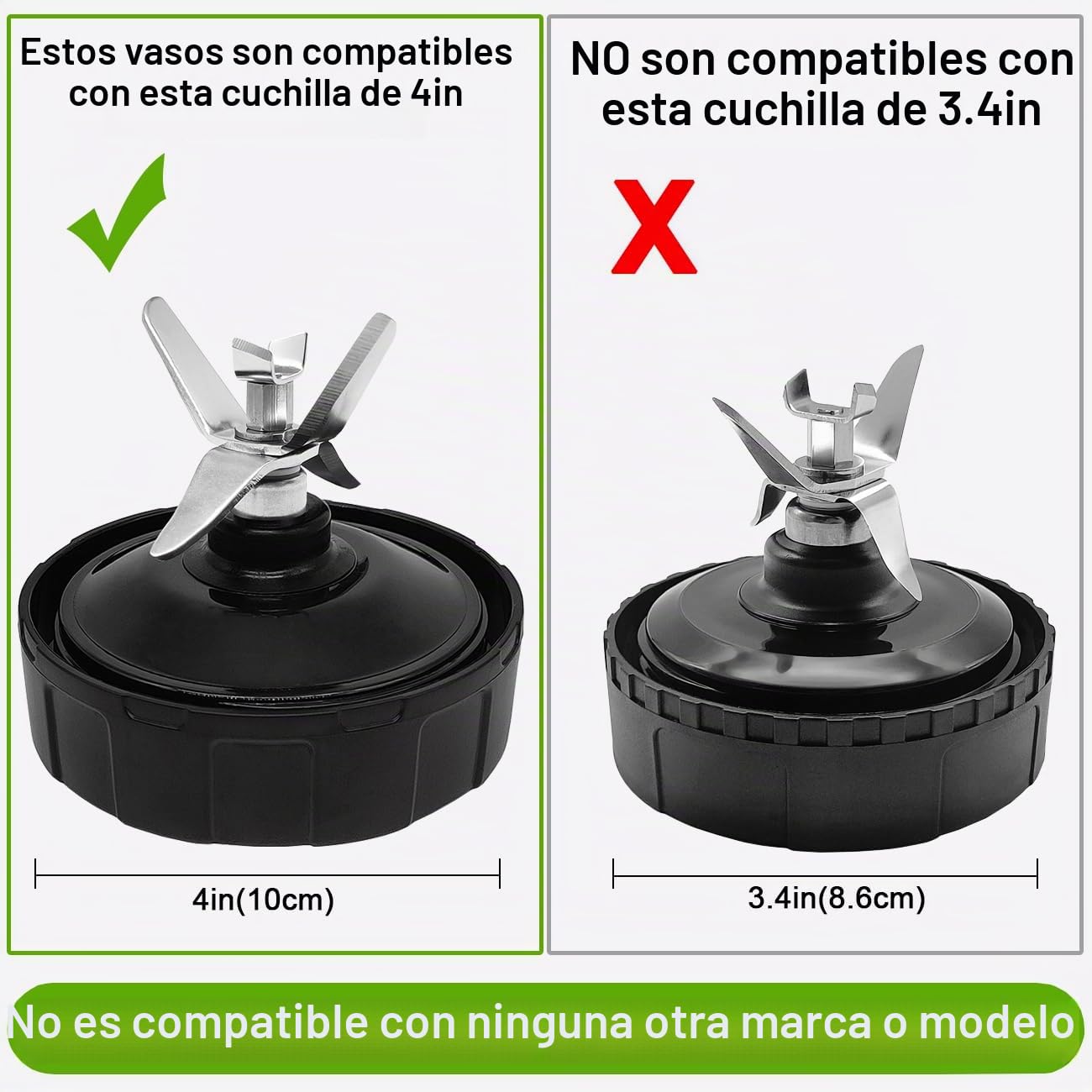 Vaso de Repuesto para Ninja Procesador de Alimentos, 18oz & 24oz Tazas Piezas de Repuesto Compatibles con Ninja Batidora N800EU BN750EU BN495EU CB350EU CB100EU TB401EU TB301EU