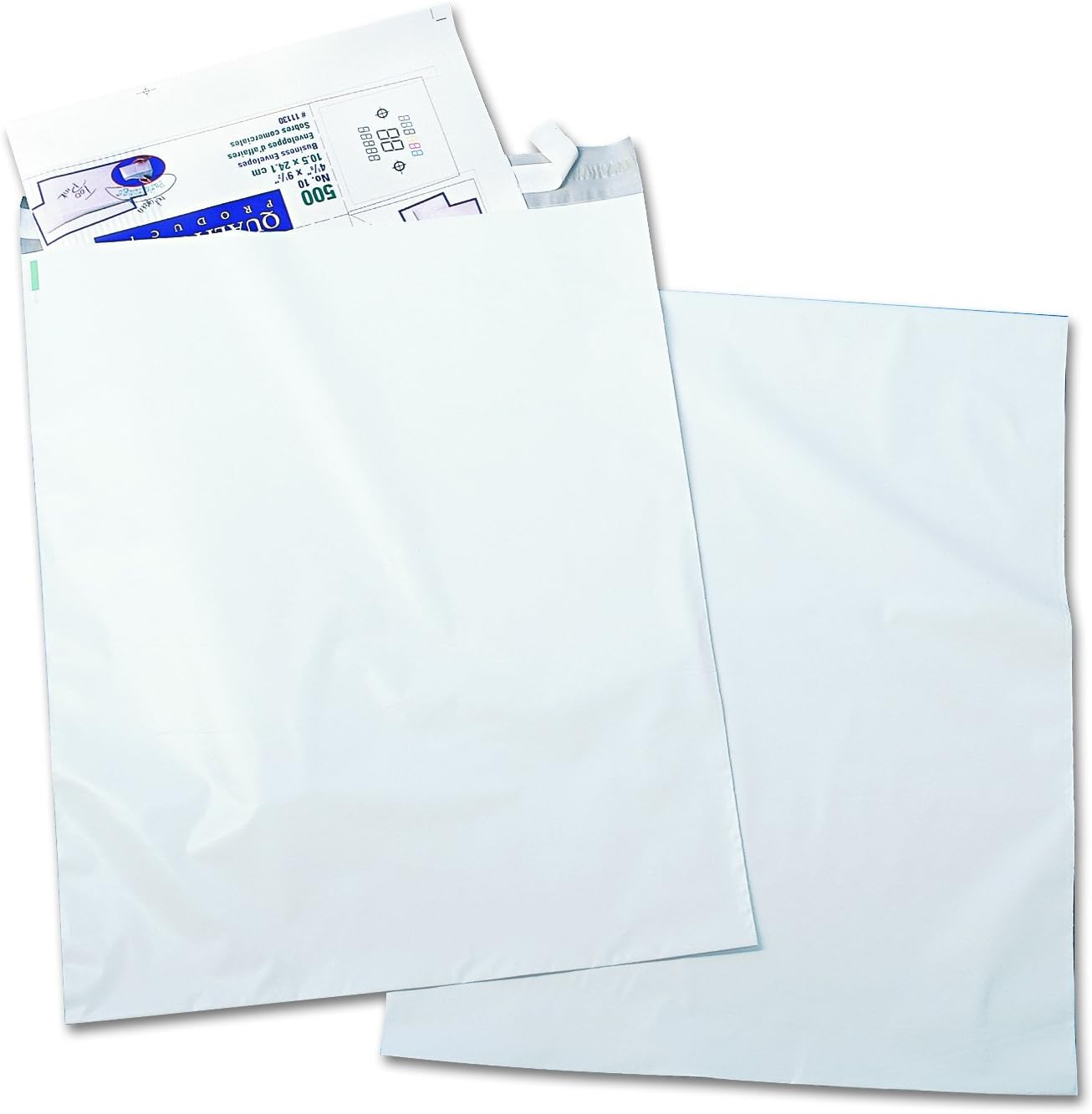 Quality Park Poly Mailer, Redi-Strip, White, 14 x 19, 100 per Box, (45235)