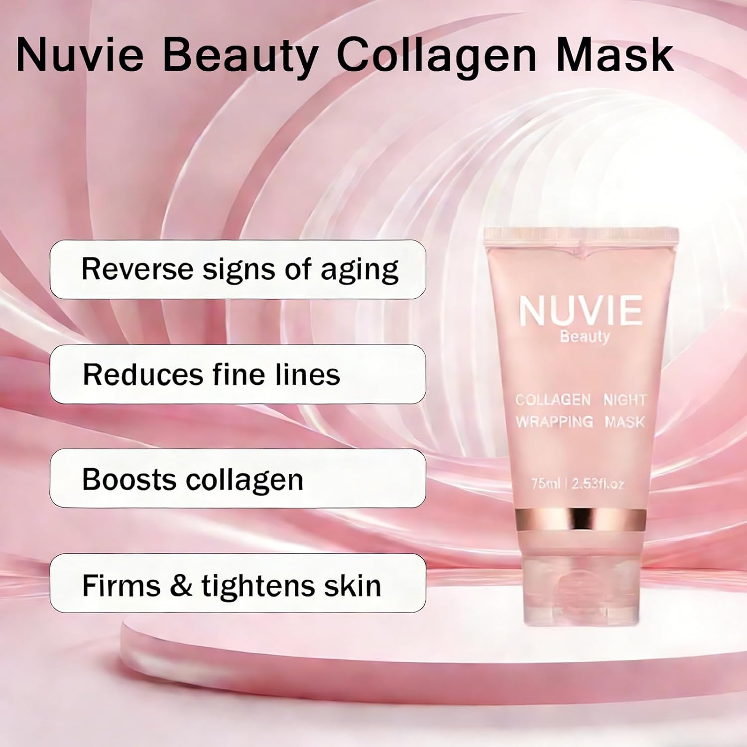 Collagen Mask, Collagen Overnight Peel Off Face Mask Skin Care,with Hydrolyzed Collagen,Pore Minimizing, Elasticity, Deeply Nourishing - All Skin Types (1PCSA)