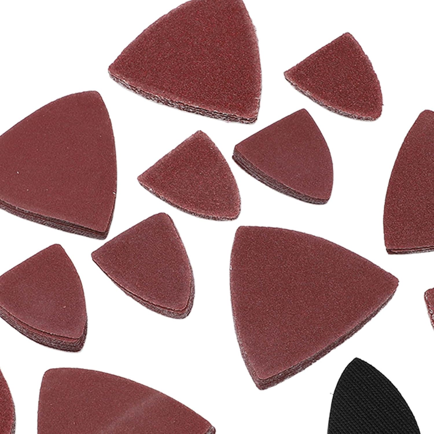 Oscillating Tool Sanding Pad Kit Triangular Finger Accessories 100 Pieces Sandpaper 5 Grit Types 60 80 120 180 240 Compatible with Fein ABS Material