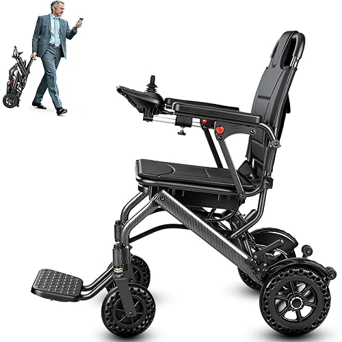 Electric Wheelchairs for Adults Lightweight Foldable - Only 36 lbs Folding Compact Power Wheel Chair, 12 Miles Long Travel Range Portable All Terrain Motorized Wheelchair for Seniors, Airline Approved