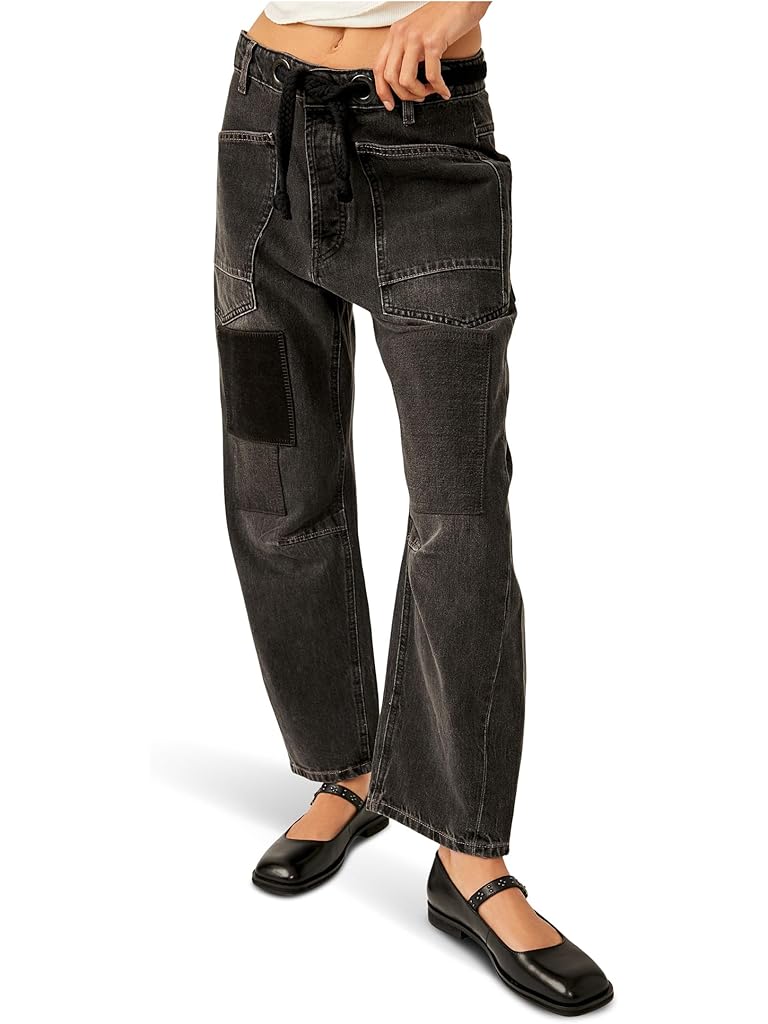 Gray Free People Moxie Low Slung Pull-On Barrel