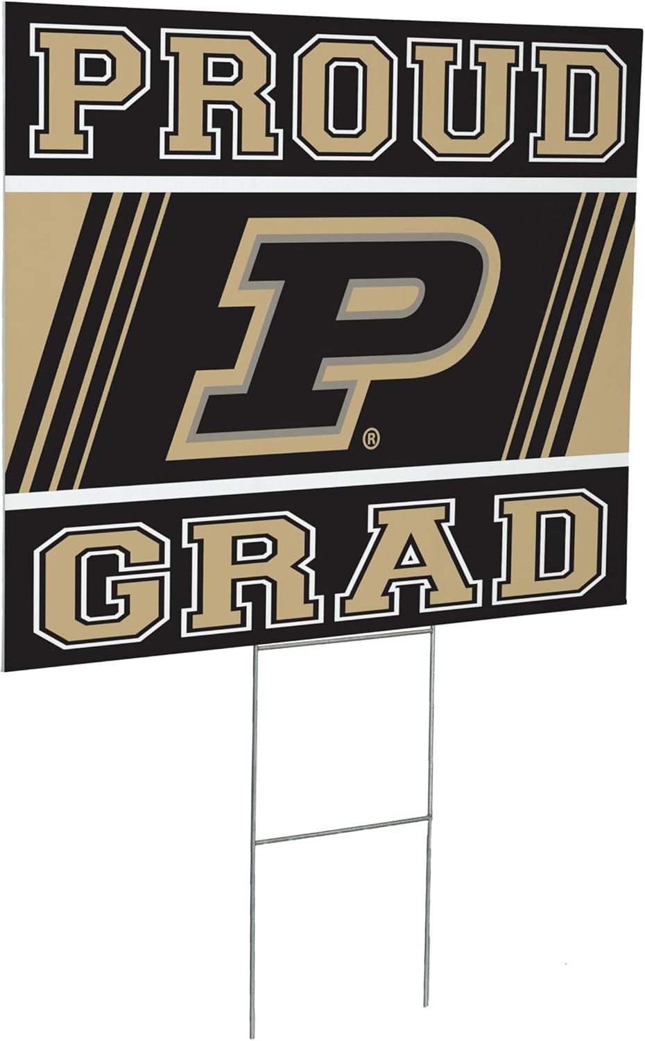Purdue University Graduation Yard Signs with Stakes 18x24, Outdoor Coroplast College Graduation Lawn Signs, Proud Gard Decor for Graduate Party