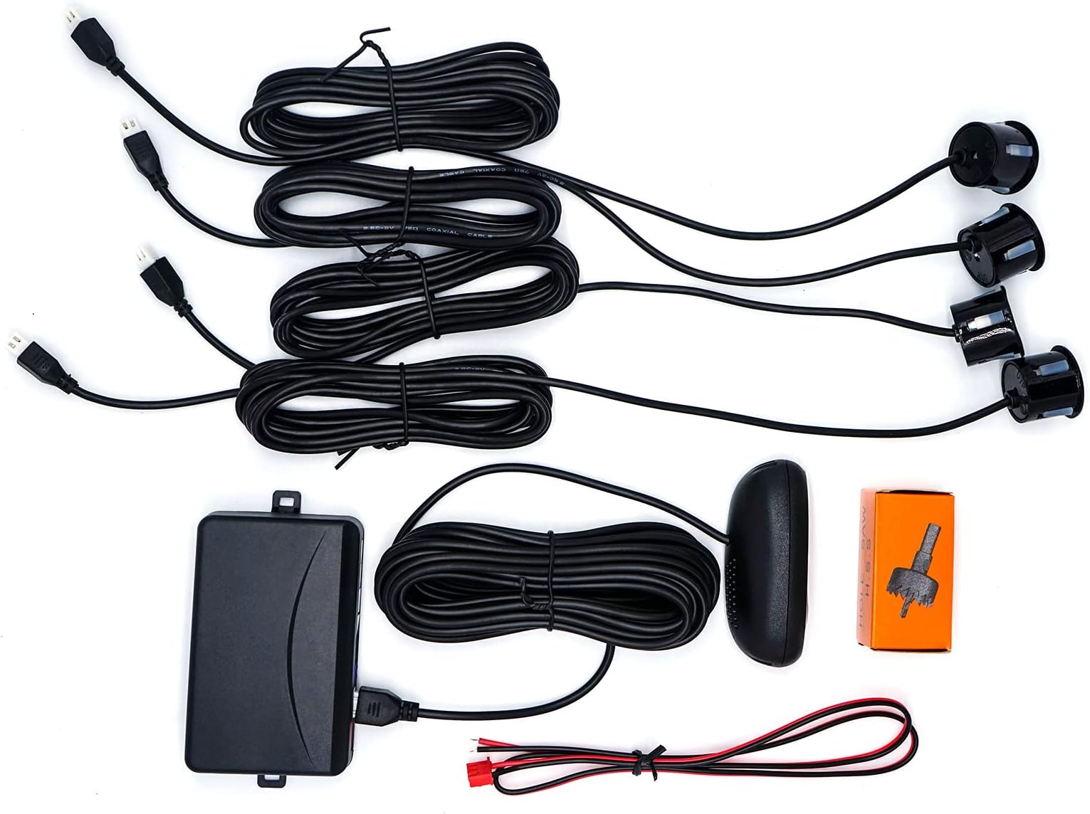 Morelian Car Parking Sensor System LCD Display Reversing Car Parking Reverse Backup Sound Alert with 4 Sensors Adjustable Sensitivity