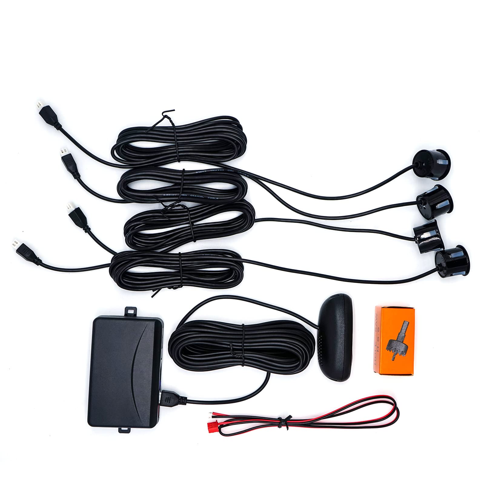 MorelianCar Parking Sensor System LCD Display Reversing Car Parking Reverse Backup Sound Alert with 4 Sensors Adjustable Sensitivity