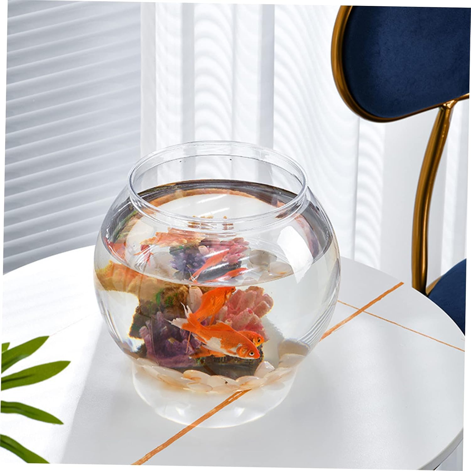 NOLITOY 3pcs Transparent Fish Tank Landscape Globe Fish Bowl for Desktop Decor Unbreakable Aquarium Container for Betta Turtle Plant Display