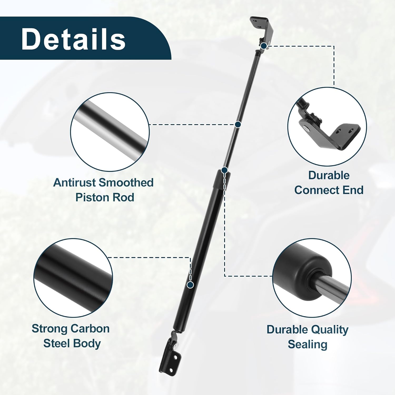 Rear Hatch Lift Supports Struts for Hyundai Terracan (HP) SUV 2001-2006 Gas Spring Black 2 Pcs