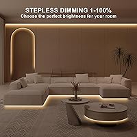 Vista 4 de 16.4ft COB Led Strip Light with Remote, 2700K Ra93+ Dimmable Bright Warm White Led COB Strip Light, White Led Strip Light for Mirror, Stair