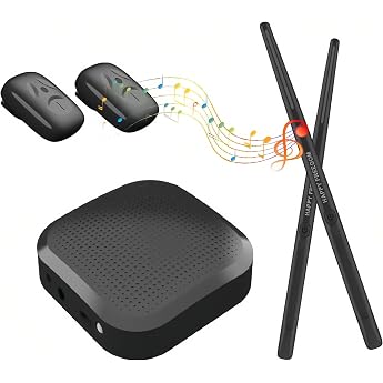 Bewinner Air Drum Sticks Portable Virtual Electronic Drum Set Electronic Air Drum Rock Beat Rhythm Stick Percussion Instrument Tool for Beginners Children Adults Green