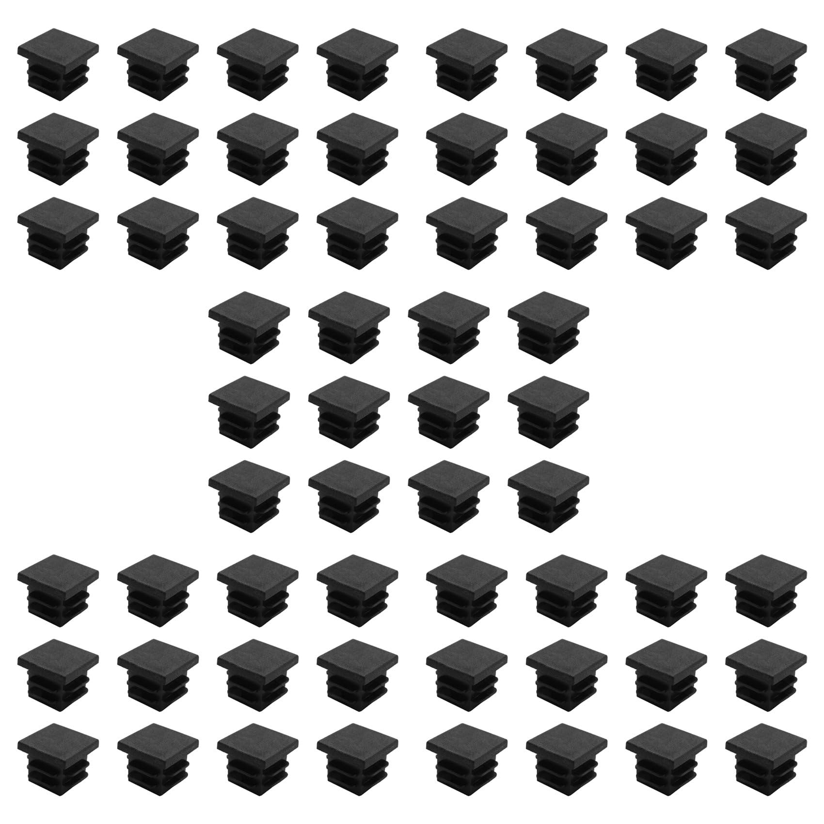 Hndhbfgrt 60 Pcs 19mm x 19mm Blanking End Caps Square Tubing Tube Insert Plastic