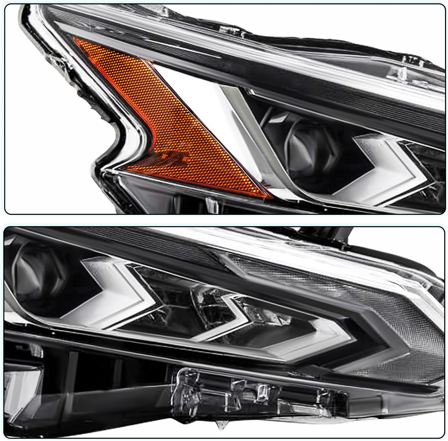 Headlight Assembly Set Fit for 2019 2020 2021 2022 Nissan Altima LED DRL OEM Replacement Headlamp Driver and Pseenger Side