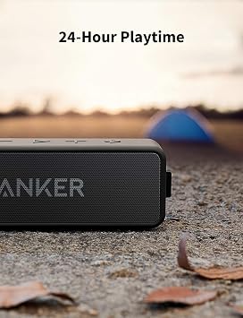Anker soundcore 2 Portable Bluetooth Speaker, 24-Hour Playtime, IPX7