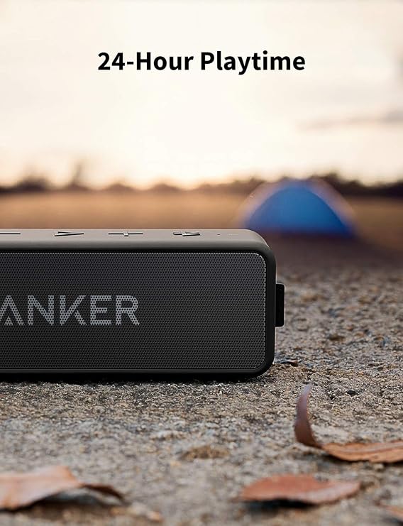 Anker soundcore 2 Portable Bluetooth Speaker, 24-Hour Playtime, IPX7
