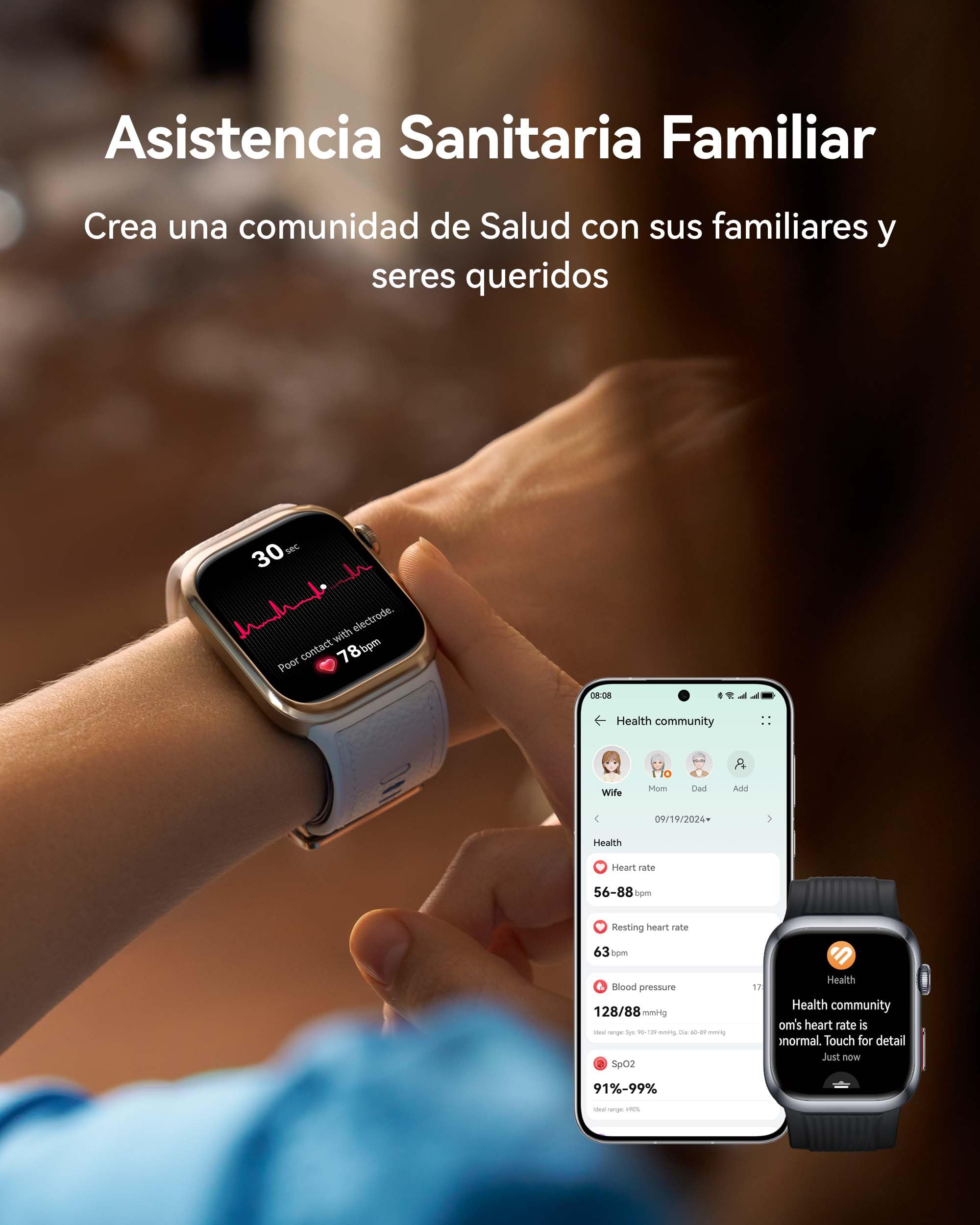 HUAWEI Watch D2 Smartwatch, Pantalla AMOLED 1,82”, Monitorización en Tiempo Real de la Presión Arterial, ECG, Monitorización Exhaustiva del Sueño, SPO₂, Asistencia Sanitaria Familiar, Llamadas, Negro