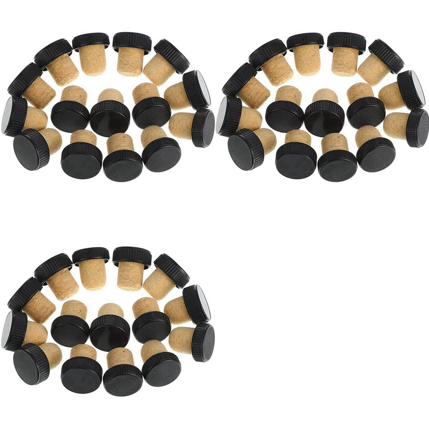Hndhbfgrt 150Pcs Cork Plugs Cork Stoppers Tasting Corks T-Shape Wine Corks with Plastic Top Wooden