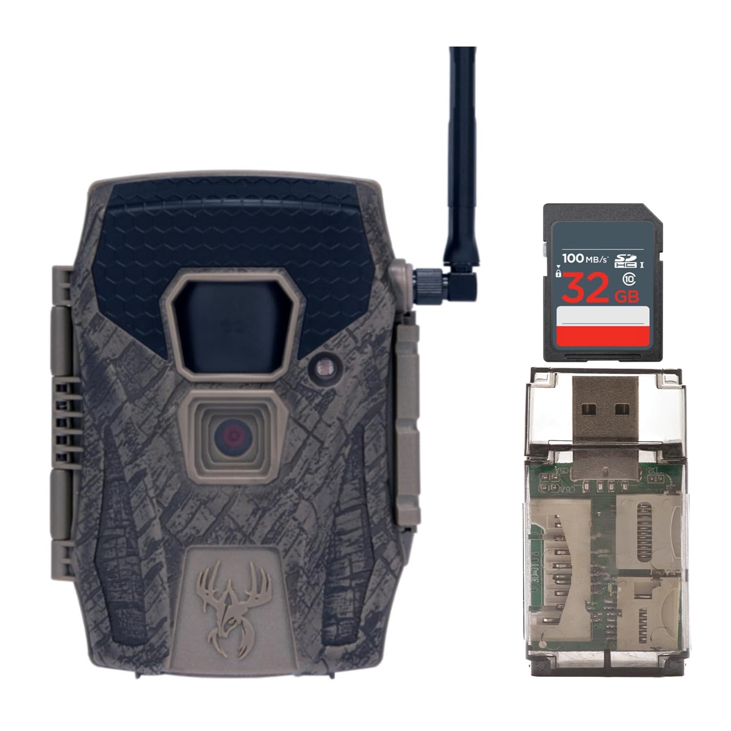 Wildgame Innovations Terra XT 2.0 24MP Cellular Camera with 720p Video (Gray) Bundle with 32GB Memory Card and Card Reader (3 Items)