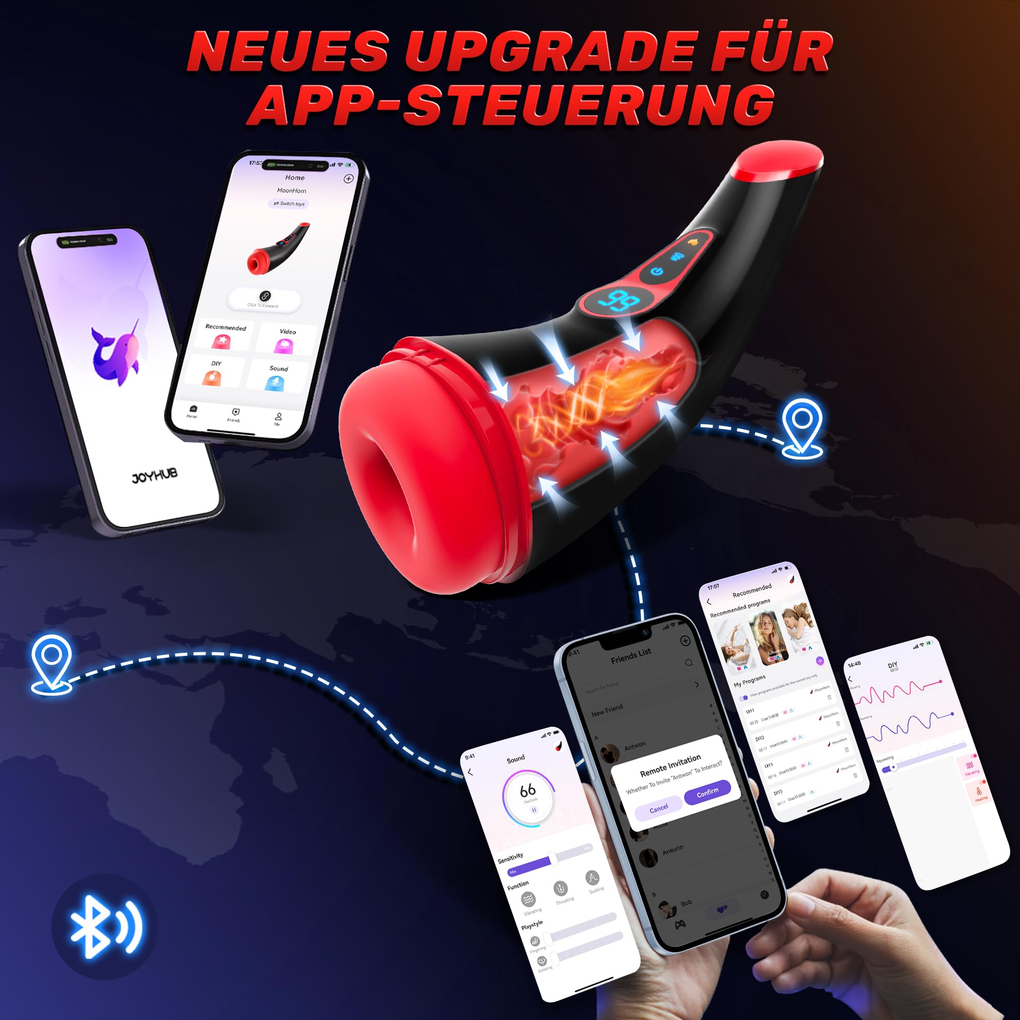 Tauara Masturbatore Uomo con APP, Sex Toys Masturbtore per Pene Vibratore con 9 Aspirazione e 9 Vibrazione, Masturvatore per Uomo Sex Toy 3D Vagina Finta, Display LCD Sexytoysys