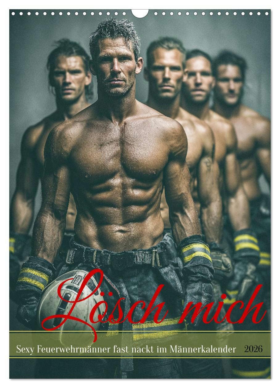 Lösch mich - Sexy Feuerwehrmänner fast nackt im Männerkalender (Wandkalender 2026 DIN A3 hoch), CALVENDO Monatskalender: Erotischer Männerkalender: ... mit Sixpack im Einsatz. (CALVENDO Erotik)