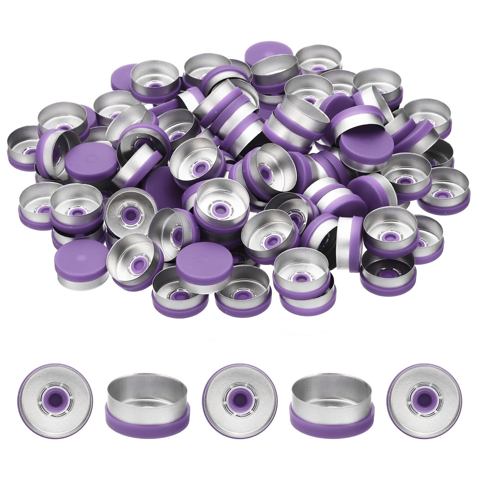 PATIKIL 13mm Flip Off Caps, 100 Pcs Flip Off Caps Flip Off Seals Flip Off Vial Seals Plastic Aluminum Caps Cover for Glass Vial, Blue — Amazon image 19