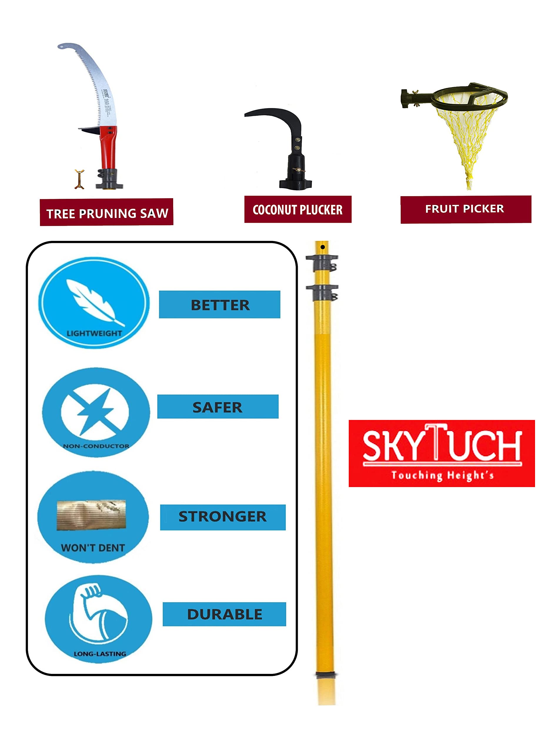 Festel Skytuch Telescopic Pole - 8 to 24ft with Attachments -8 Festel Skytuch Telescopic Pole - 8 to 24ft with Attachments -8