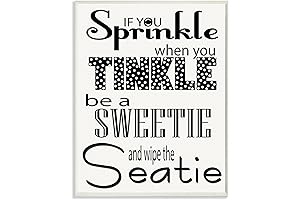 Stupell If You Sprinkle When You Tinkle B&W Bathroom Sign
