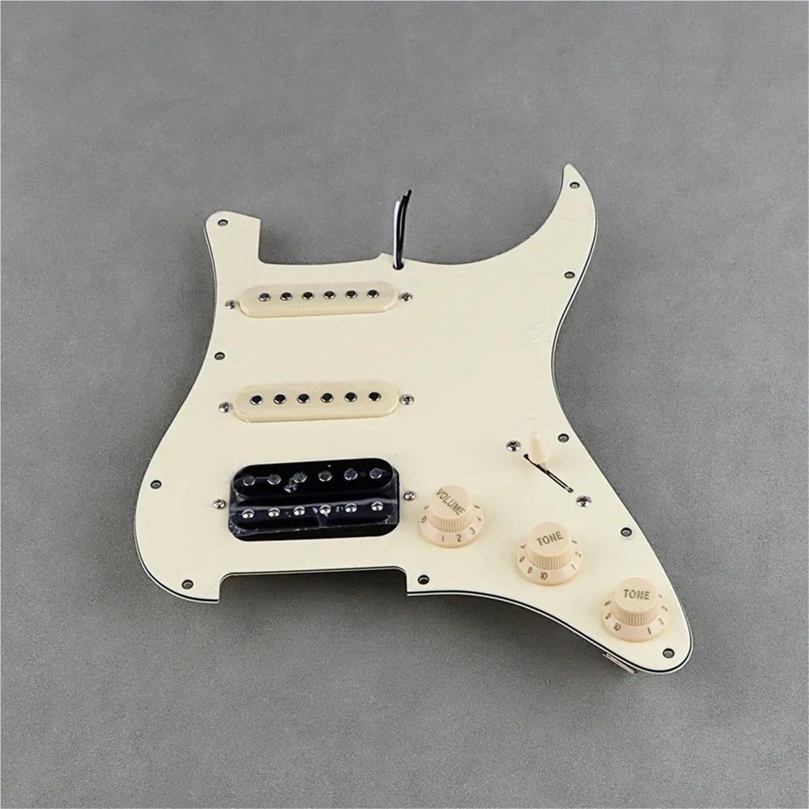 Pastilla Golpeador Juego de pastillas humbucker de 3 capas golpeador de guitarra eléctrica precableado SSH amarillo claro