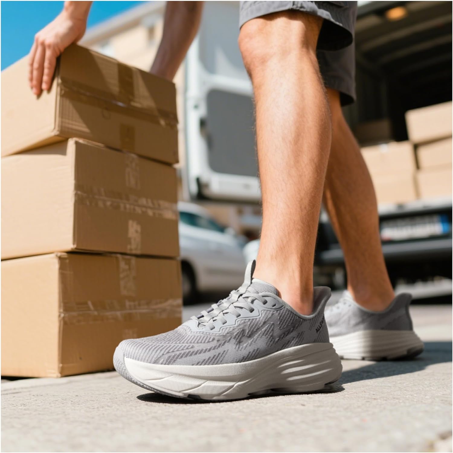 Men's Slip On Walking Shoes Hands-Free Cushion Running Tennis ActiveSolid Non-Slip Comfortable Workout Gym Athletic Fashion Sneakers - Image 2