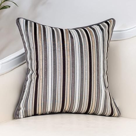 grey stripe pillow