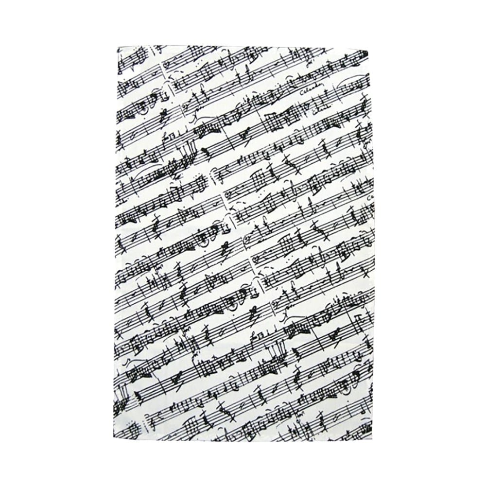 Music Gifts White Music Stave Manuscript 100% Cotton Tea Towel