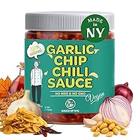 Vista 9 de SAUCE UP Original Garlic Chip Chili Sauce – Supercrujiente Artesanal Topping & Condimento Curado por chef en Nueva York con chips de ajo frito