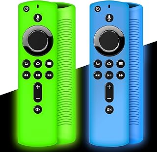 Wevove (2 PCS) Fire Stick Remote Cover Glow, Fire TV Stick Remote Cover Case, Shockproof Anti Slip Silicone Remote Case, Compatible with Fire TV Stick 4K Voice Remote Control