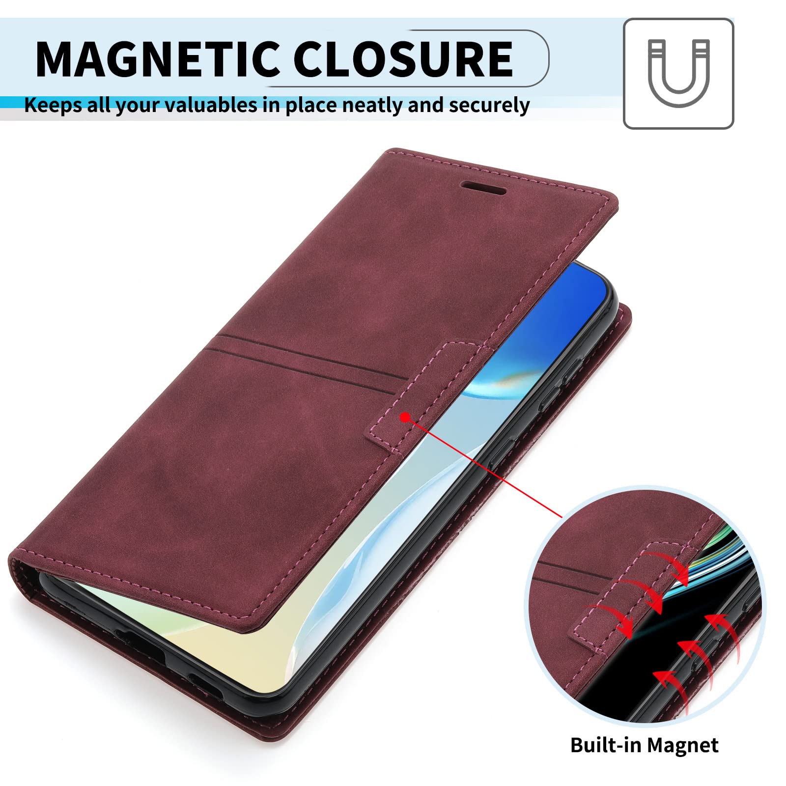 SATURCASE Coque pour Huawei P20, Gaufrage Tigre PU Cuir Magnétique Flip