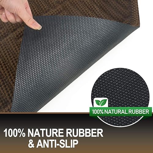 Miniatura 181 de Mibao Tapete para puerta delantera, resistente y duradero, tapete de bienvenida para interiores y exteriores, atrapador de suciedad, impermeable
