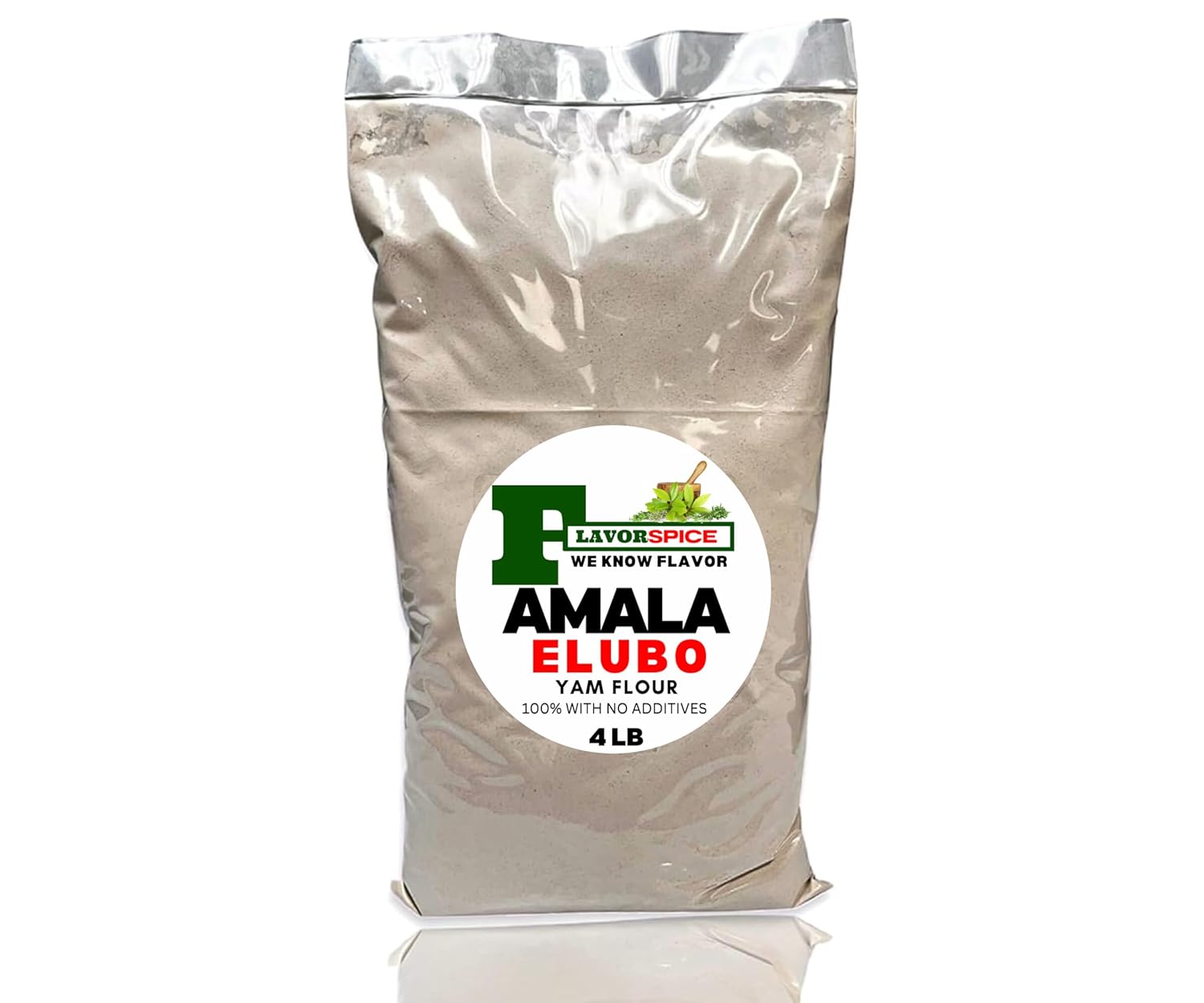 Amala Elubo Yam Fufu (100% Yam) 4LB (2 Bags 4LB)