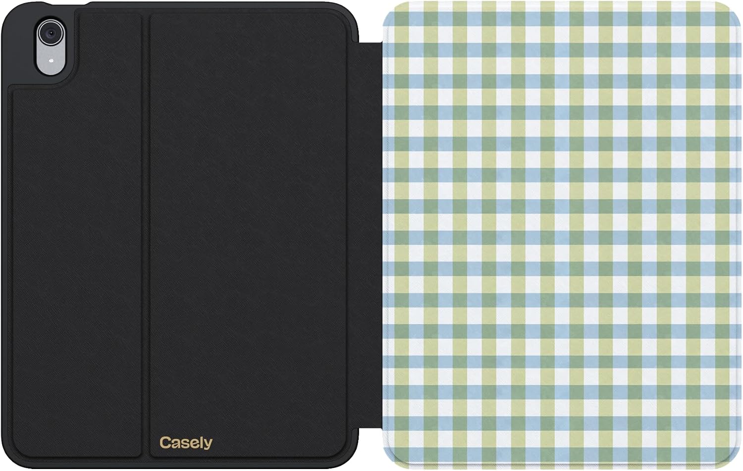 Casely iPad 10.9" (10th Gen / A16) Case | Pastel Picnic | Blue & Green Gingham