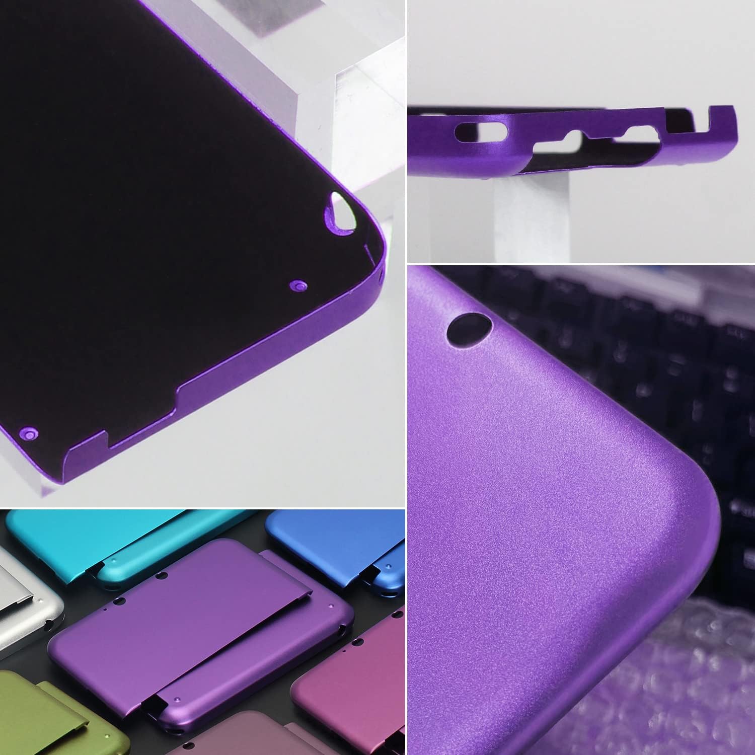 OSTENT Anti-Shock Hard Aluminum Metal Box Cover Case Shell Compatible for Nintendo 3DS XL LL Color Purple : Video Games