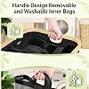 Laundry Basket with Lid, Dirty Clothes Basket, 2 & 3 Compartments, Large Foldable Laundry Hamper for Bedroom, Bathroom, Dorm, Laundry Room, Black