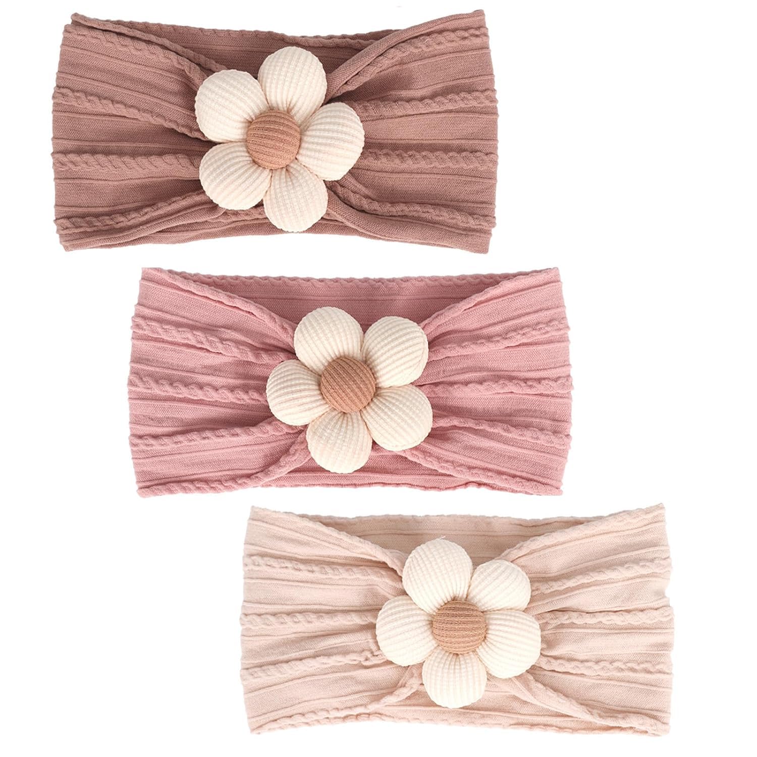Baby Flower Headbands for Girls Soft Stretch Nylon Hairband Set Multi Color | Soft Stretch Nylon Baby Flower Headbands For Newborns, Infants And Toddlers With Comfortable Everyday Fit-image-14