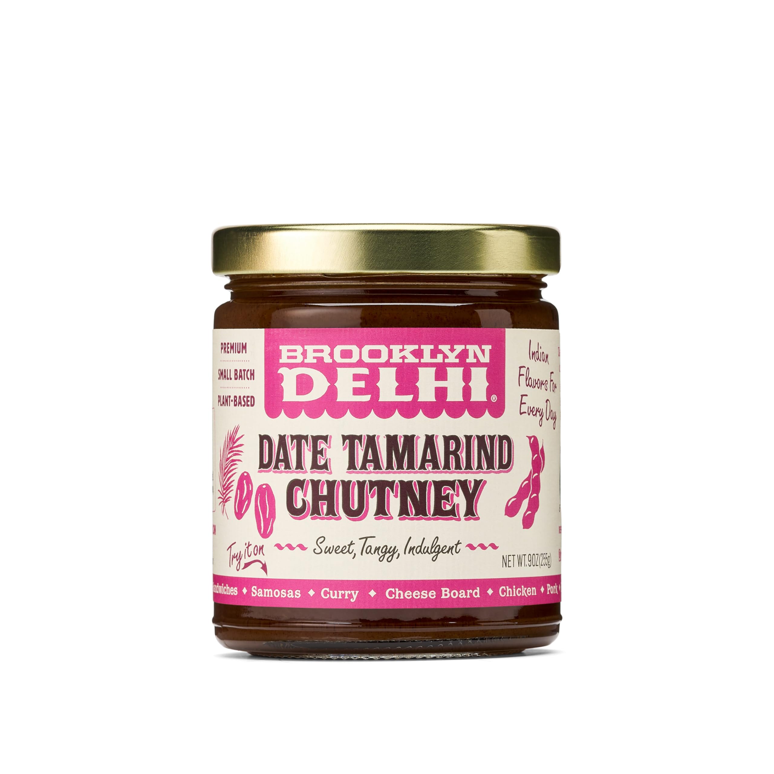 Brooklyn Delhi - Date Tamarind Chutney - Made with Sweet Dates and Tamarind - Vegan, Nothing Artificial - 9oz