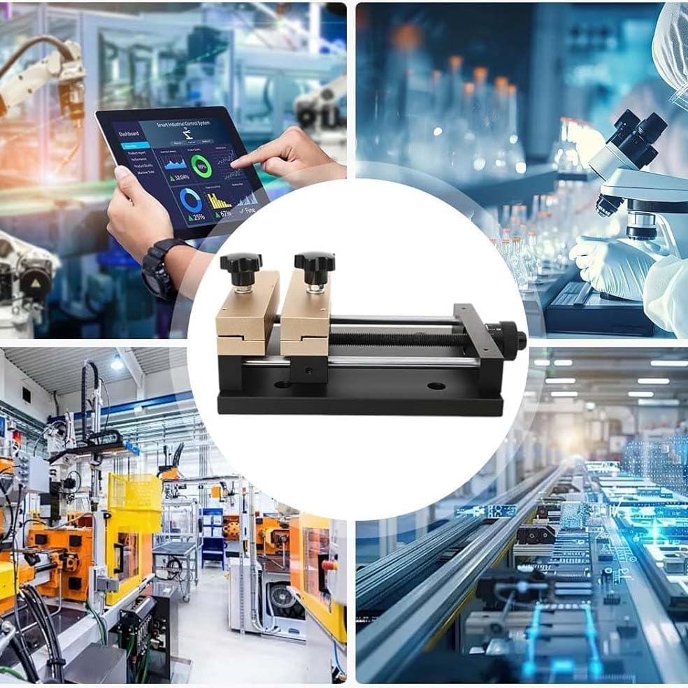 Small Flat Panel Clamp, Aluminum Alloy Fixture with 120X120mm Clamping Range, 0-5Mm Thickness Capacity, Single Slide Rail Design, 1.9Kg Lightweight Clamp for Thin Materials