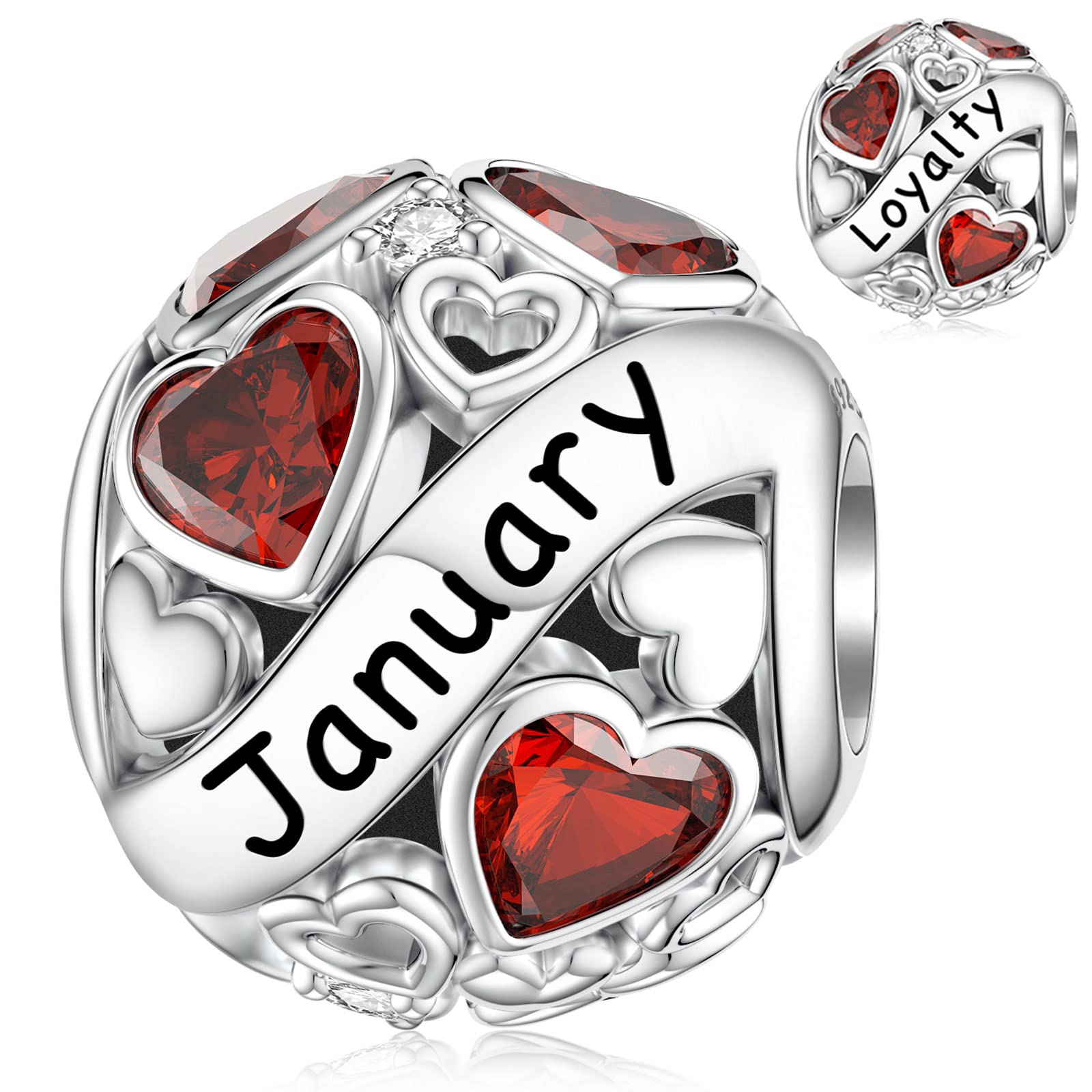 SEVENWELLBirthstone Charms 925 Sterling Silver Birthday Bead Charm