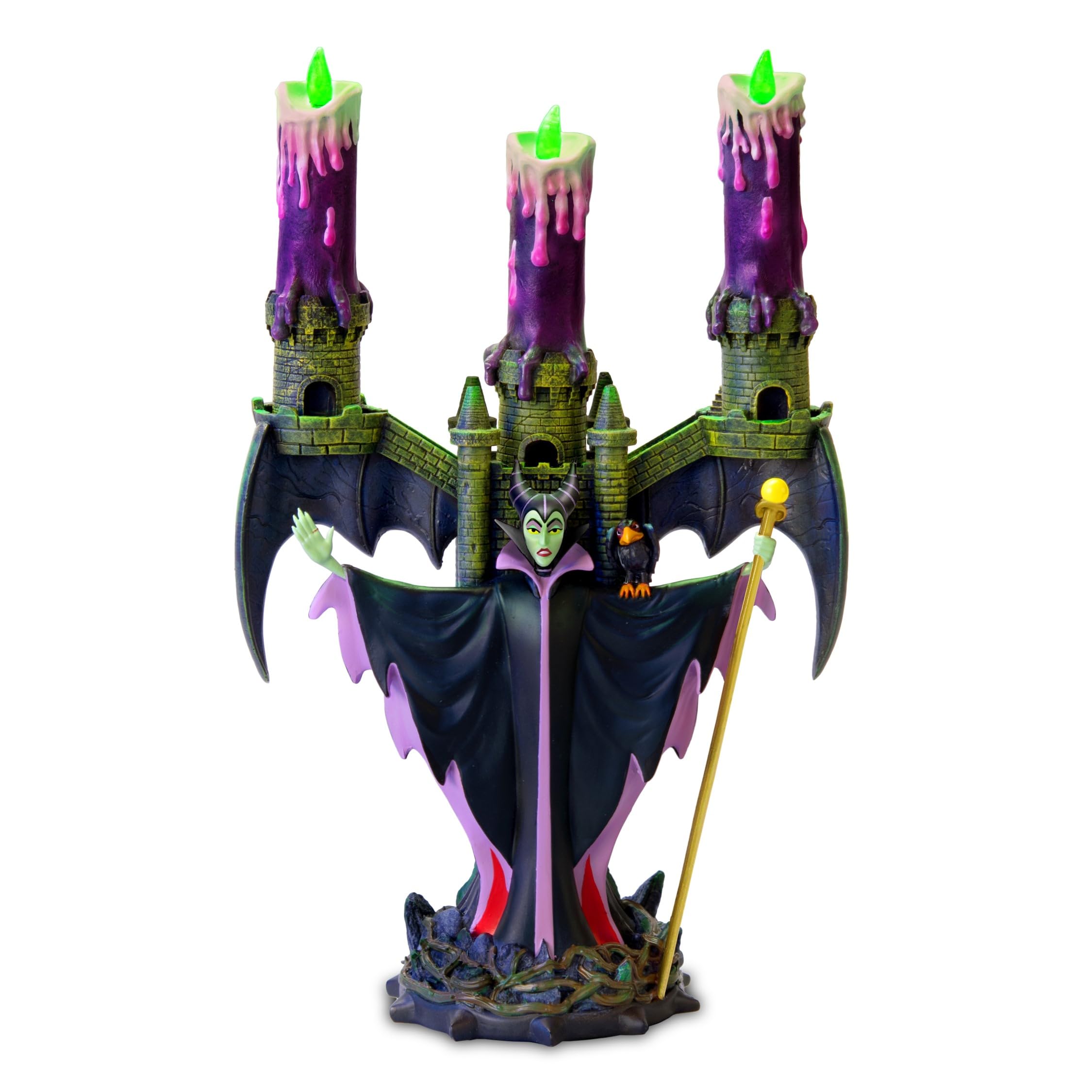 The Bradford Exchange Disney Maleficent Villains Candelabra - Hand-Painted Sculpture with Flickering LED Flameless Candles